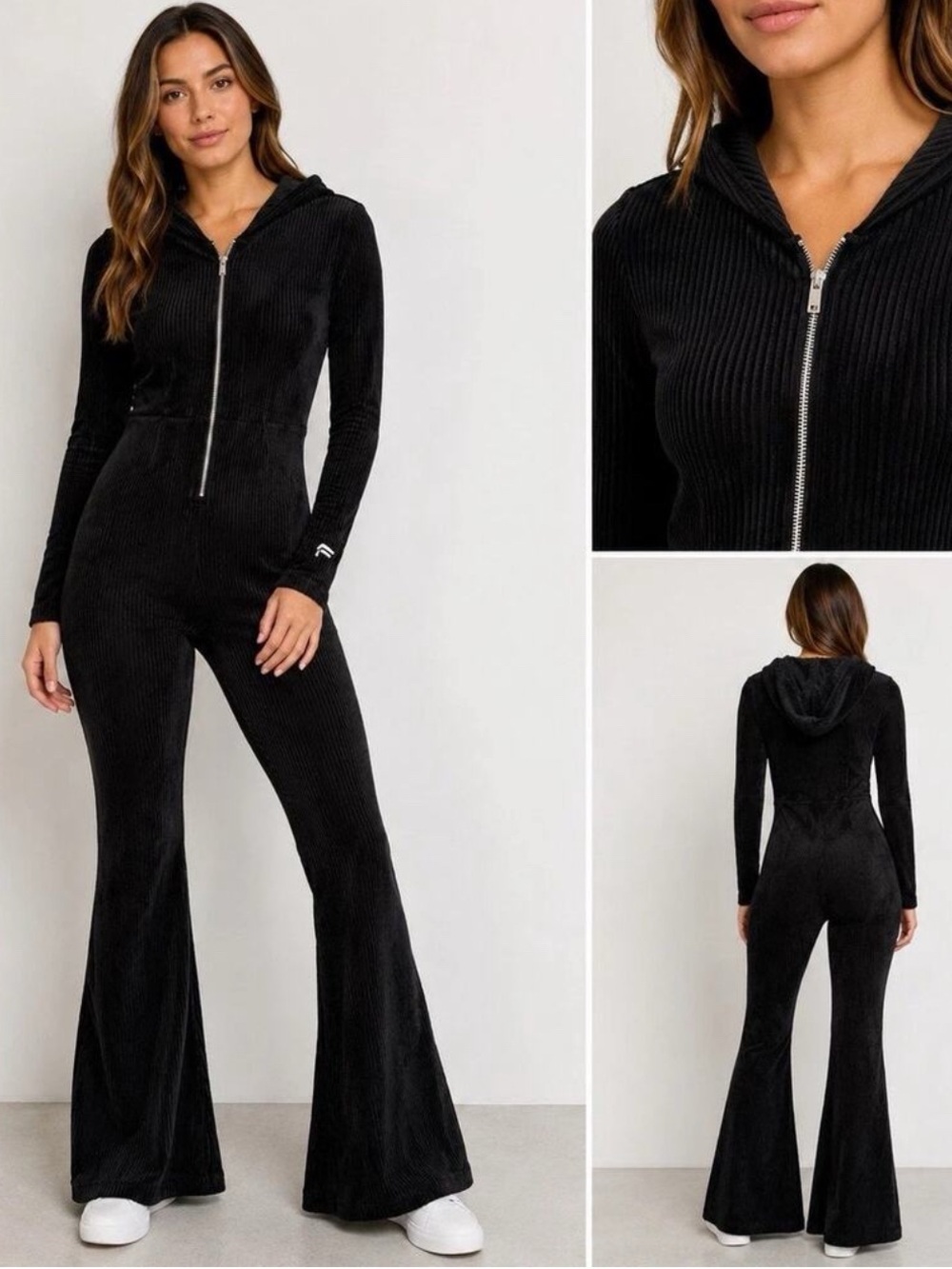 Fabletics Plush Rib Hooded Jumpsuit NWT SIZE S